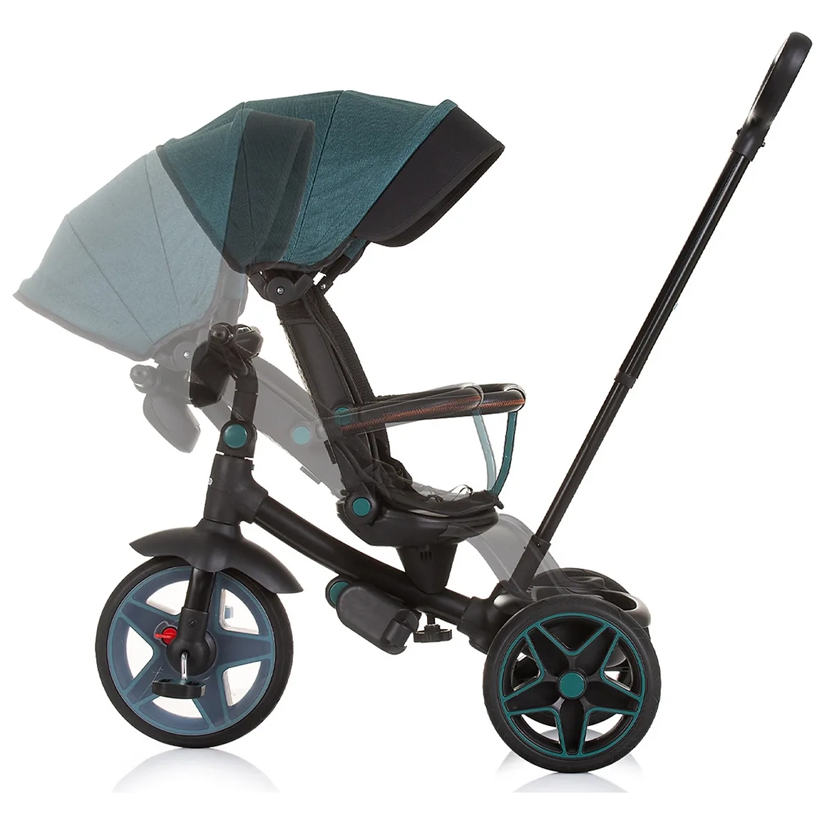 Tricicleta cu copertina si sezut reversibil Chipolino Derby teal 5 ani [7]