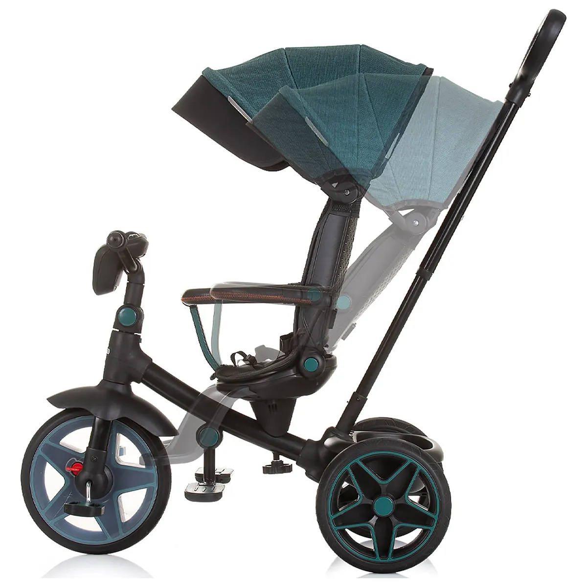 Tricicleta cu copertina si sezut reversibil Chipolino Derby teal 5 ani [4]