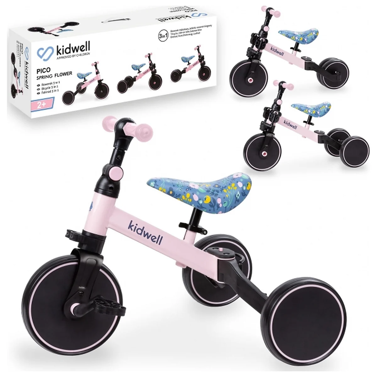 Tricicleta cu pedale 3 in 1 Kidwell Pico Spring Flower 2 ani+ [5]