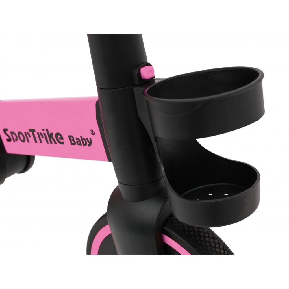 Tricicleta cu pedale 3 in 1 si roti din cauciuc SporTrike - Roz [6]