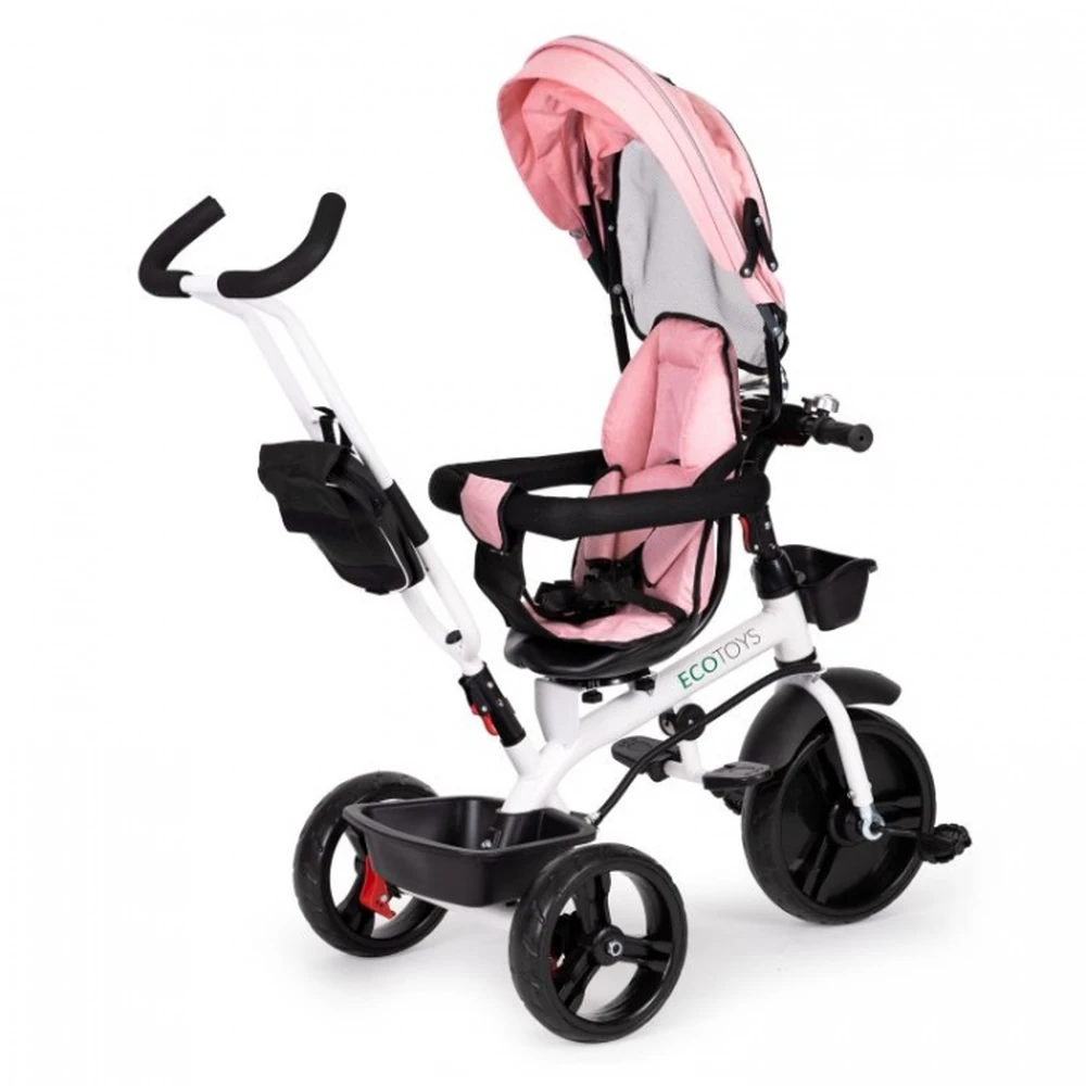 Tricicleta cu sezut reversibil Ecotoys - Roz [2]