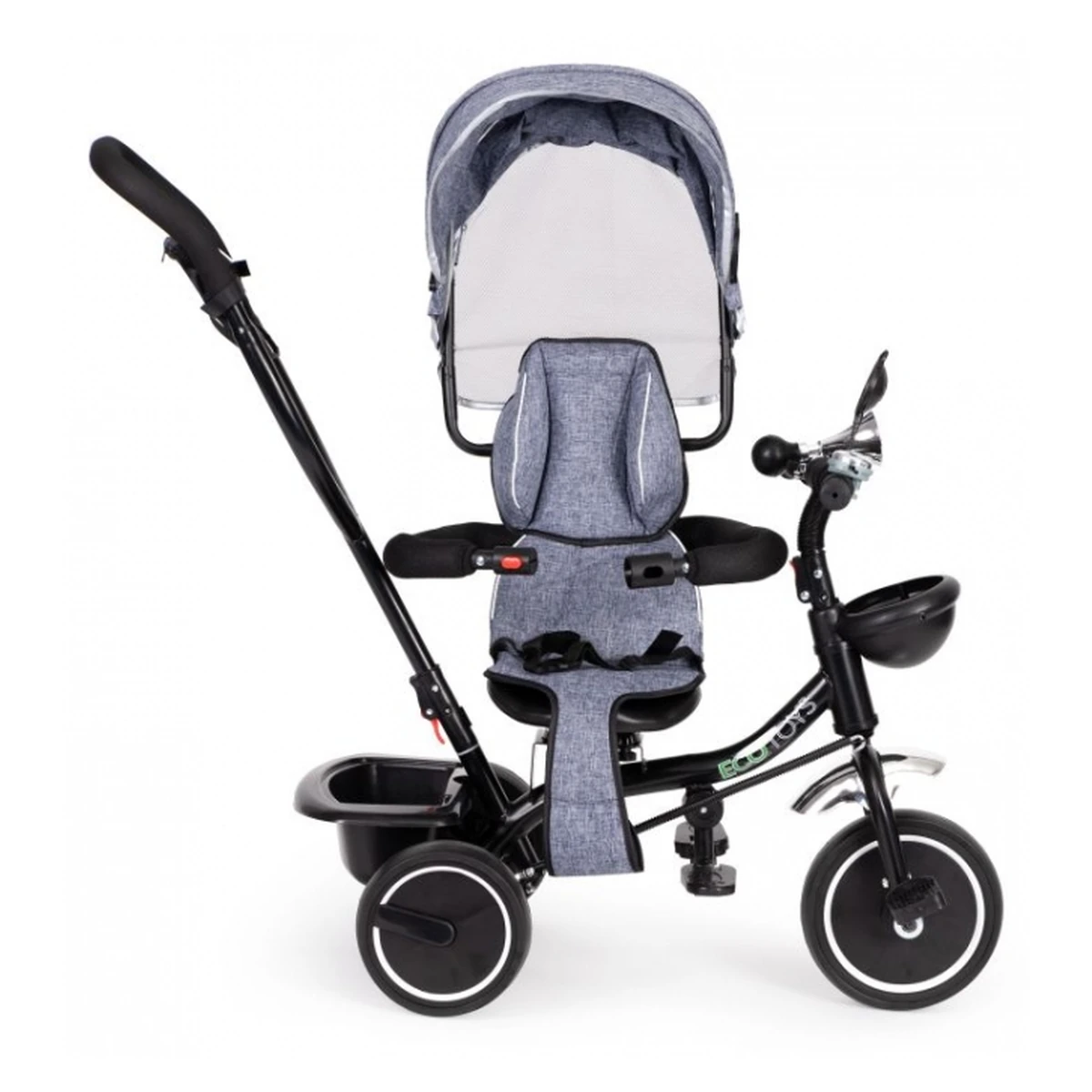 Tricicleta Ecotoys JM-066-9 Gri cu sezut rotativ 360° [3]