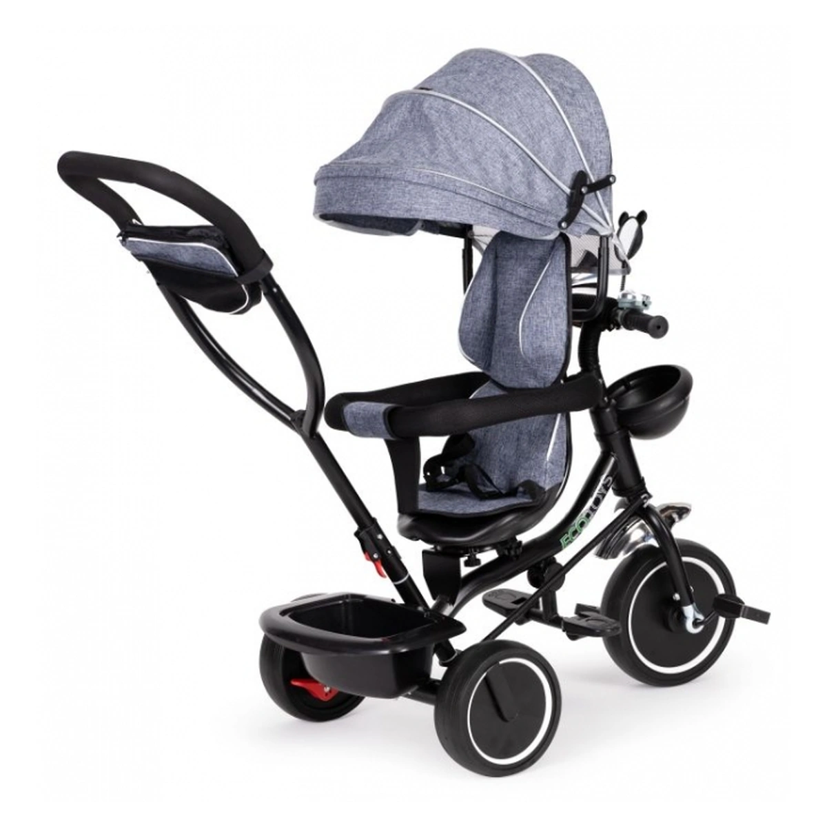 Tricicleta Ecotoys JM-066-9 Gri cu sezut rotativ 360° [2]