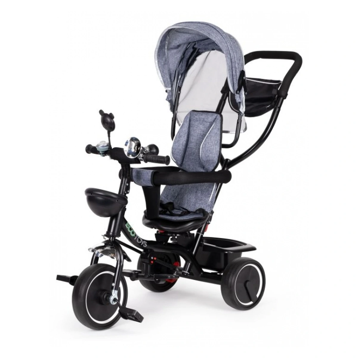 Tricicleta Ecotoys JM-066-9 Gri cu sezut rotativ 360° [8]