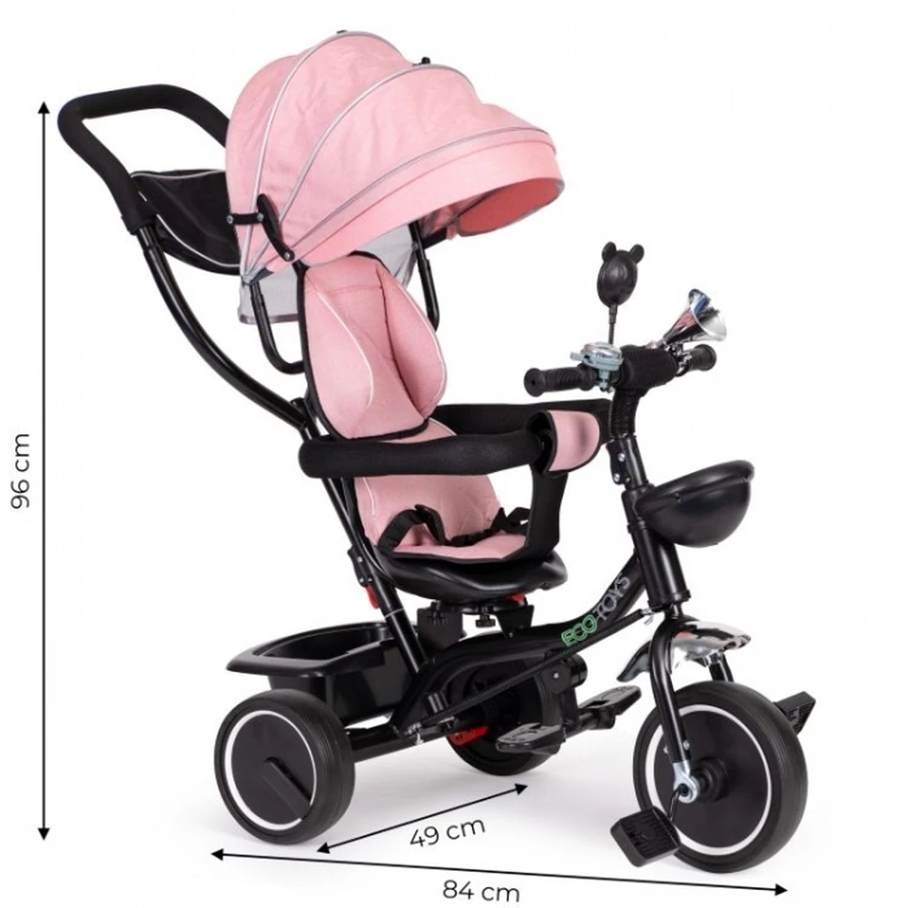Tricicleta Cu Sezut Rotativ Ecotoys JM-066-9 - Roz [6]