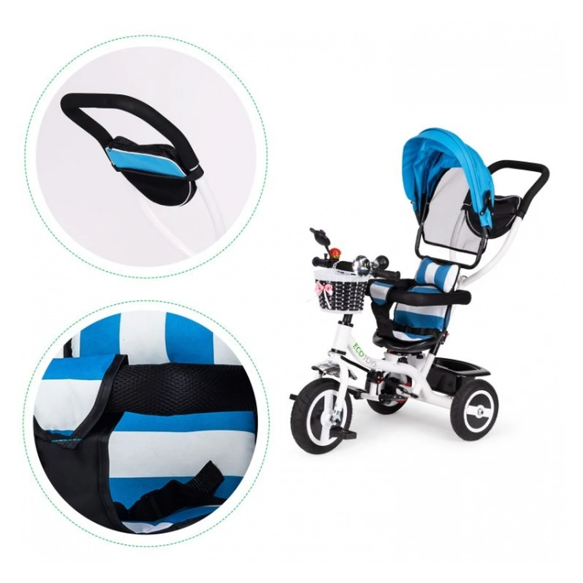 Tricicleta cu sezut rotativ Ecotoys JM-066-9L Albastru [8]