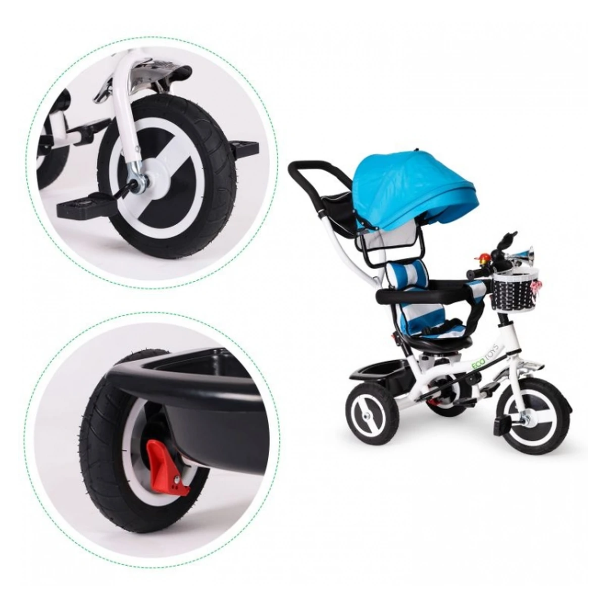 Tricicleta cu sezut rotativ Ecotoys JM-066-9L Albastru [7]