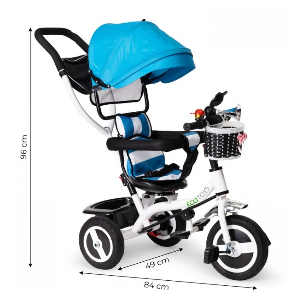 Tricicleta cu sezut rotativ Ecotoys JM-066-9L Albastru [9]