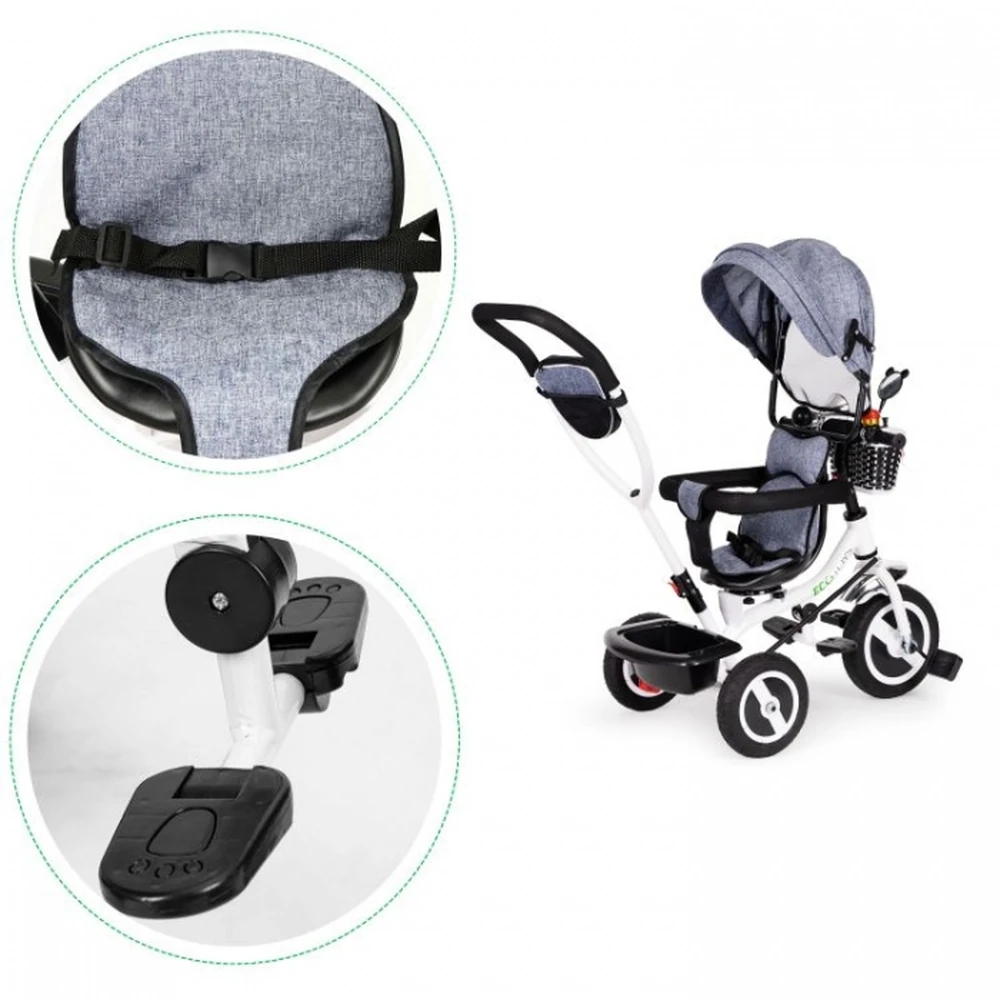 Tricicleta cu sezut rotativ Ecotoys JM-066-9L - Gri [6]