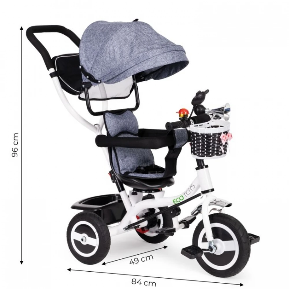 Tricicleta cu sezut rotativ Ecotoys JM-066-9L - Gri [3]