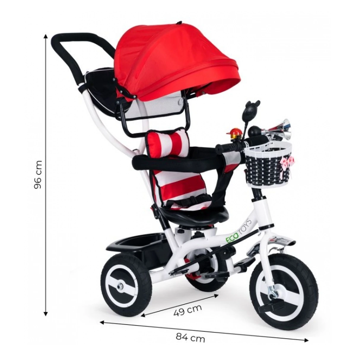 Tricicleta cu sezut rotativ Ecotoys JM-066-9L Rosu [6]