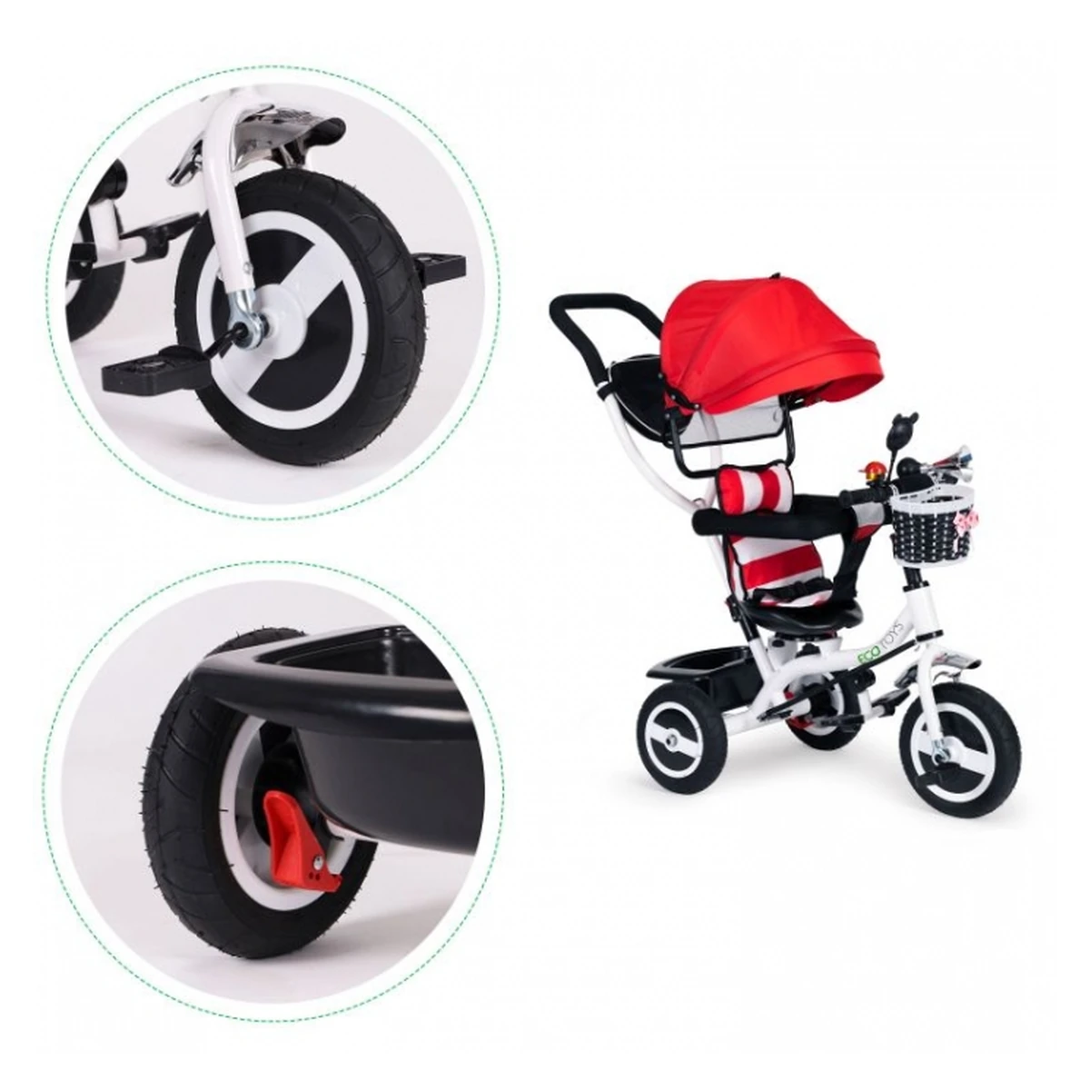 Tricicleta cu sezut rotativ Ecotoys JM-066-9L Rosu [5]