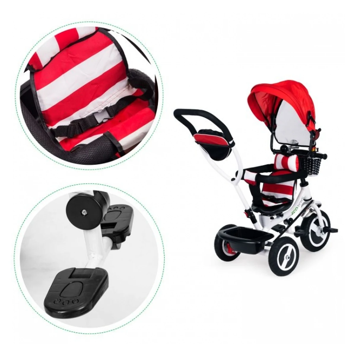 Tricicleta cu sezut rotativ Ecotoys JM-066-9L Rosu [4]