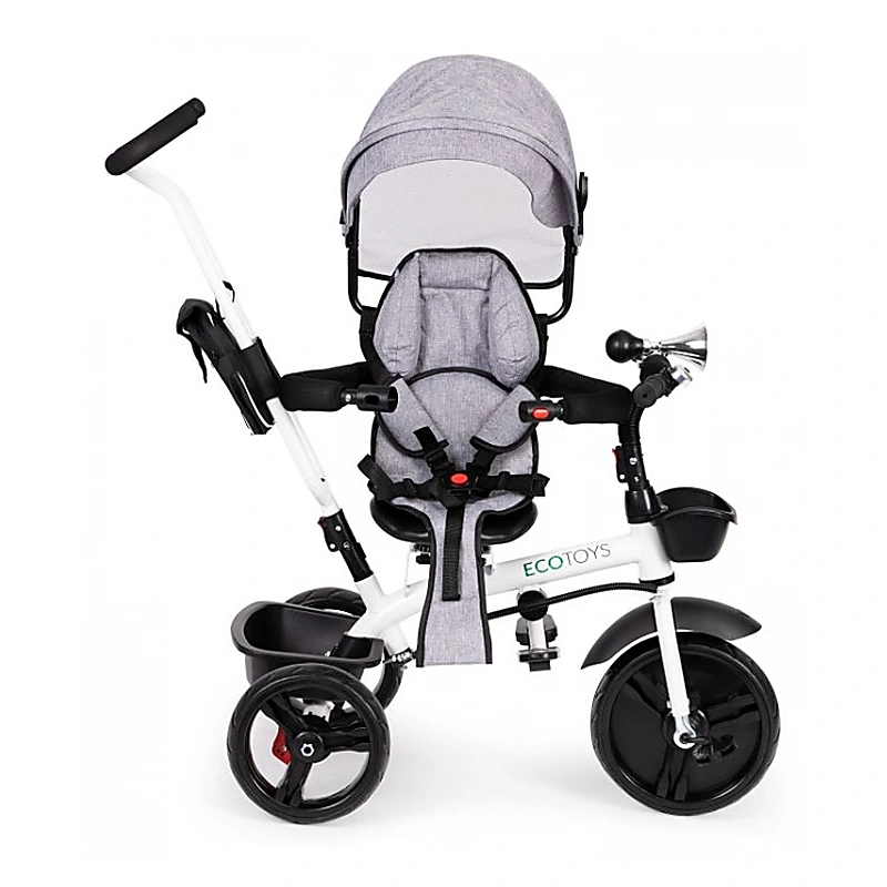 Tricicleta Ecotoys cu sezut reversibil - Gri [2]