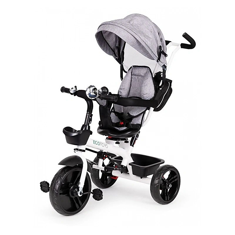 Tricicleta Ecotoys cu sezut reversibil - Gri [4]