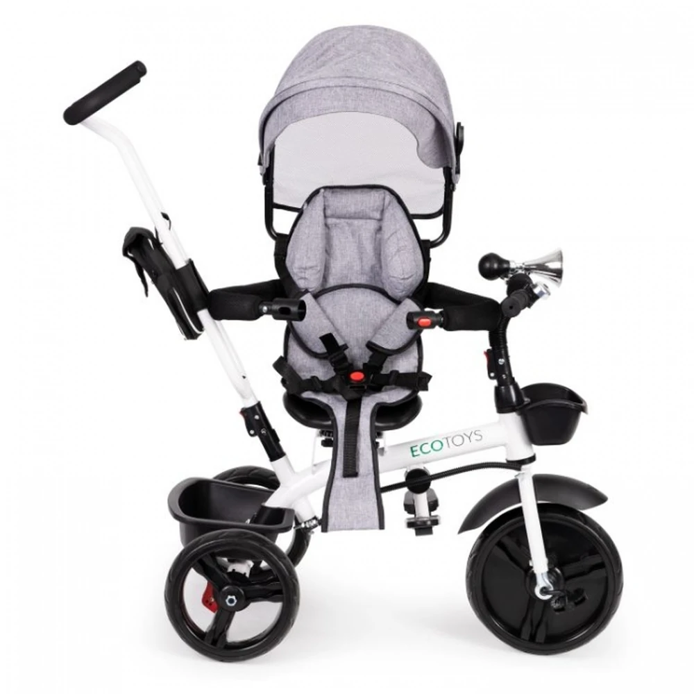Tricicleta Ecotoys cu sezut reversibil - Gri [4]