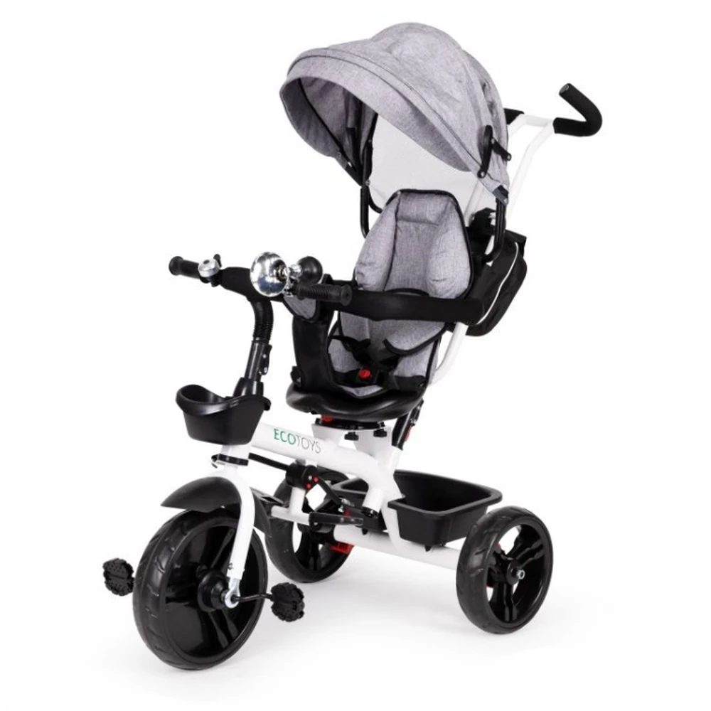 Tricicleta Ecotoys cu sezut reversibil - Gri [3]