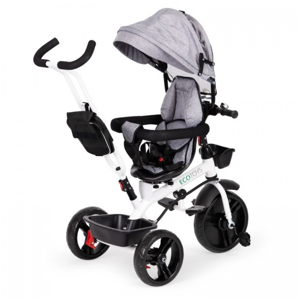 Tricicleta Ecotoys cu sezut reversibil - Gri [2]