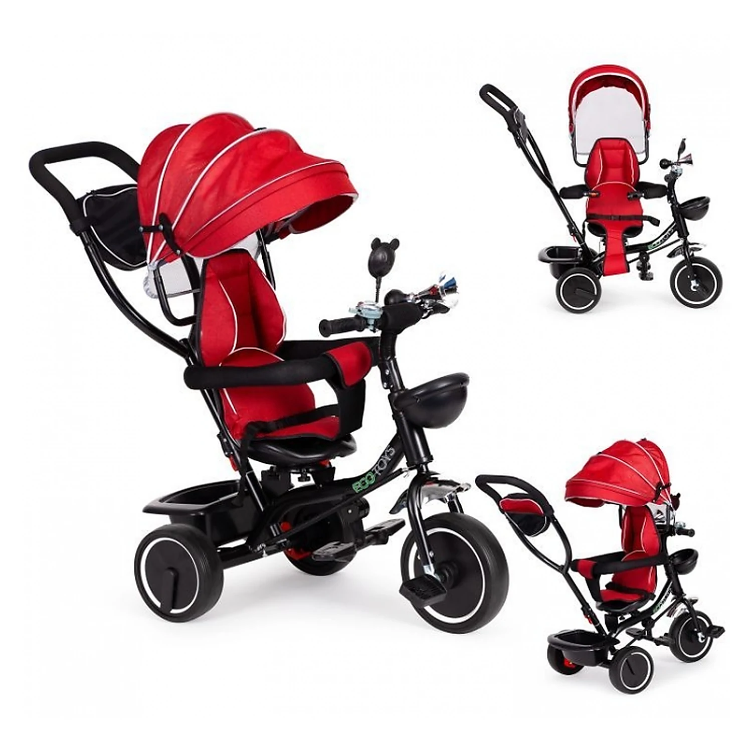 Tricicleta Ecotoys, cu sezut rotativ, JM-066-9 - Rosu [2]