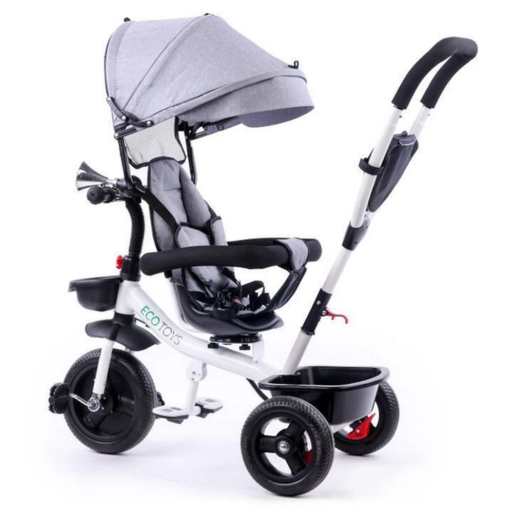 Tricicleta Ecotoys 360°, Gri – Confort si control pentru copii [2]