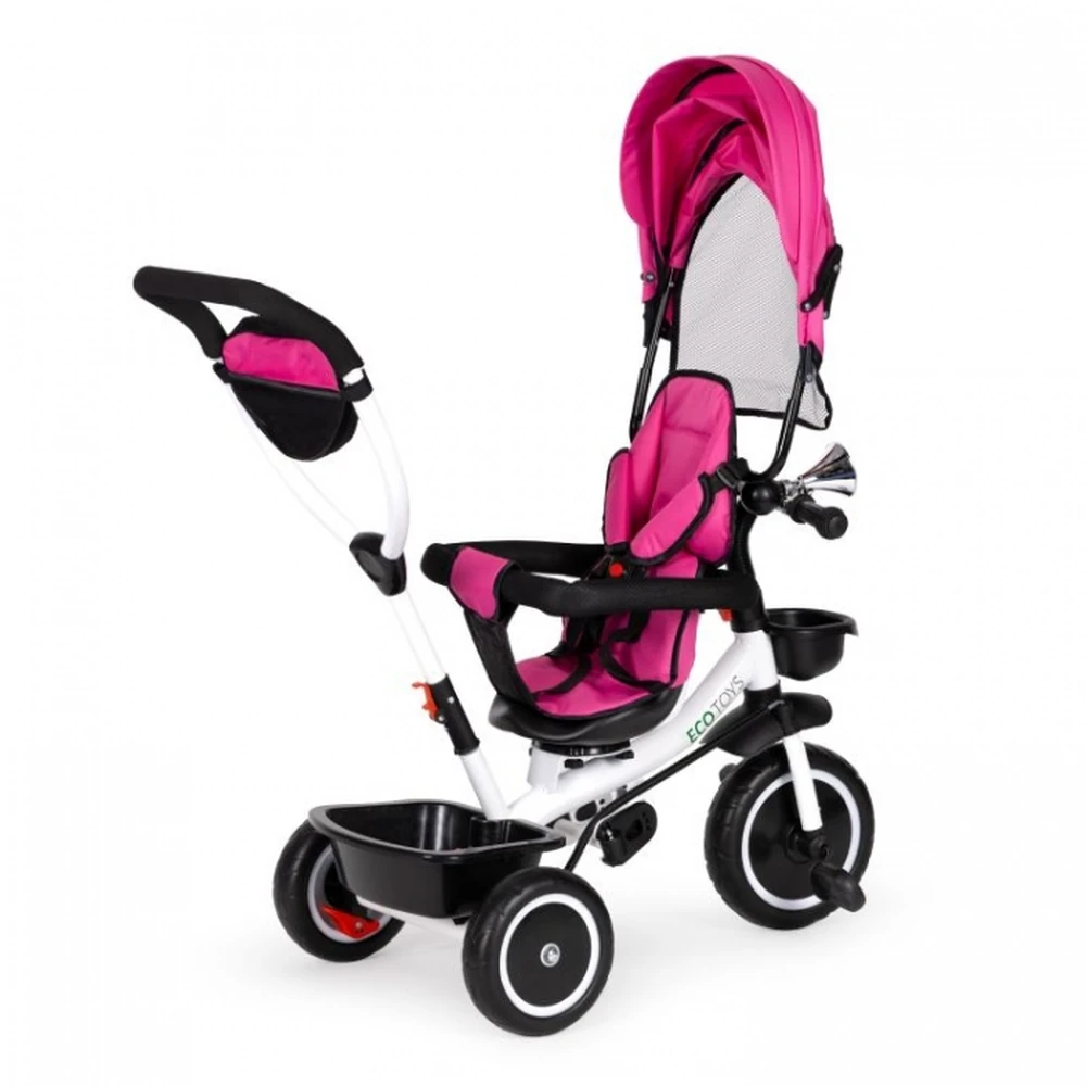 Tricicleta Ecotoys, functie rotire 360° - Roz [2]