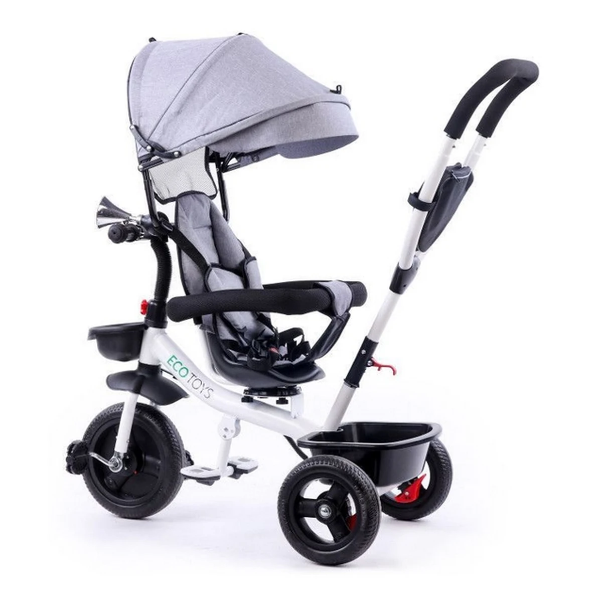 Tricicleta Ecotoys 360°, Gri – Confort si control pentru copii [2]