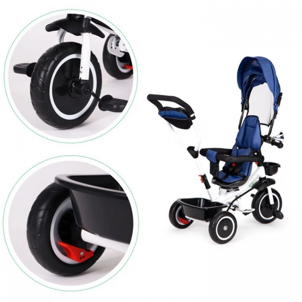 Tricicleta Ecotoys, functie rotire 360° - Albastru [8]