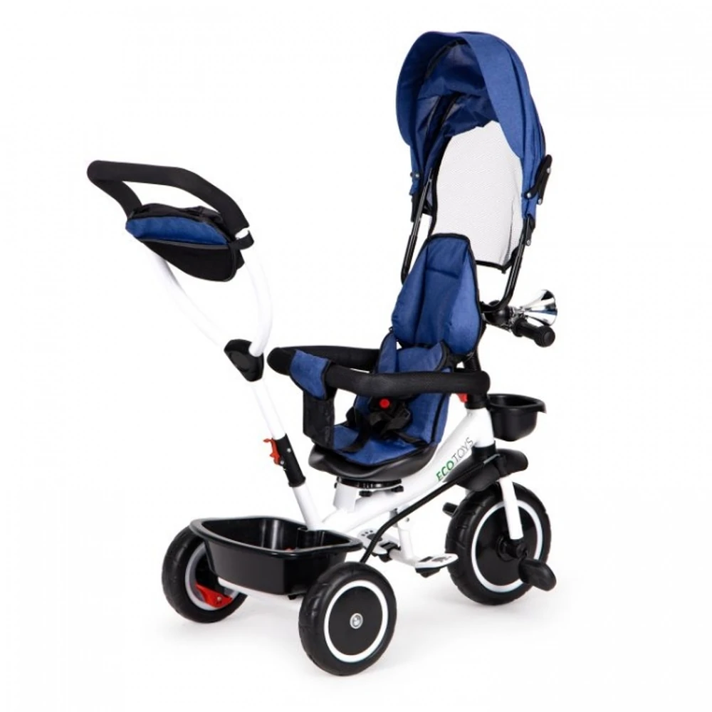 Tricicleta Ecotoys, functie rotire 360° - Albastru [2]