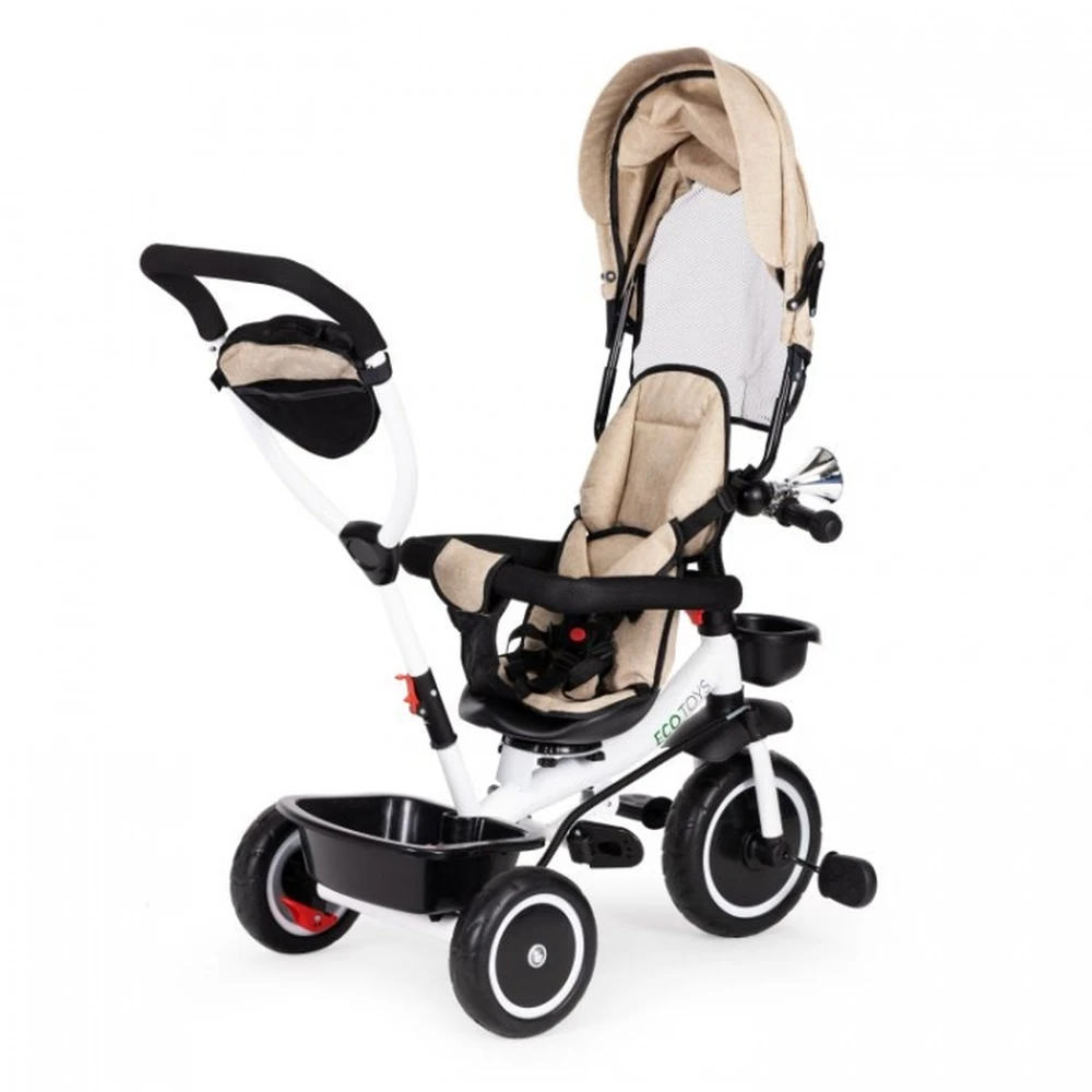 Tricicleta Ecotoys, functie rotire 360° - Bej [2]