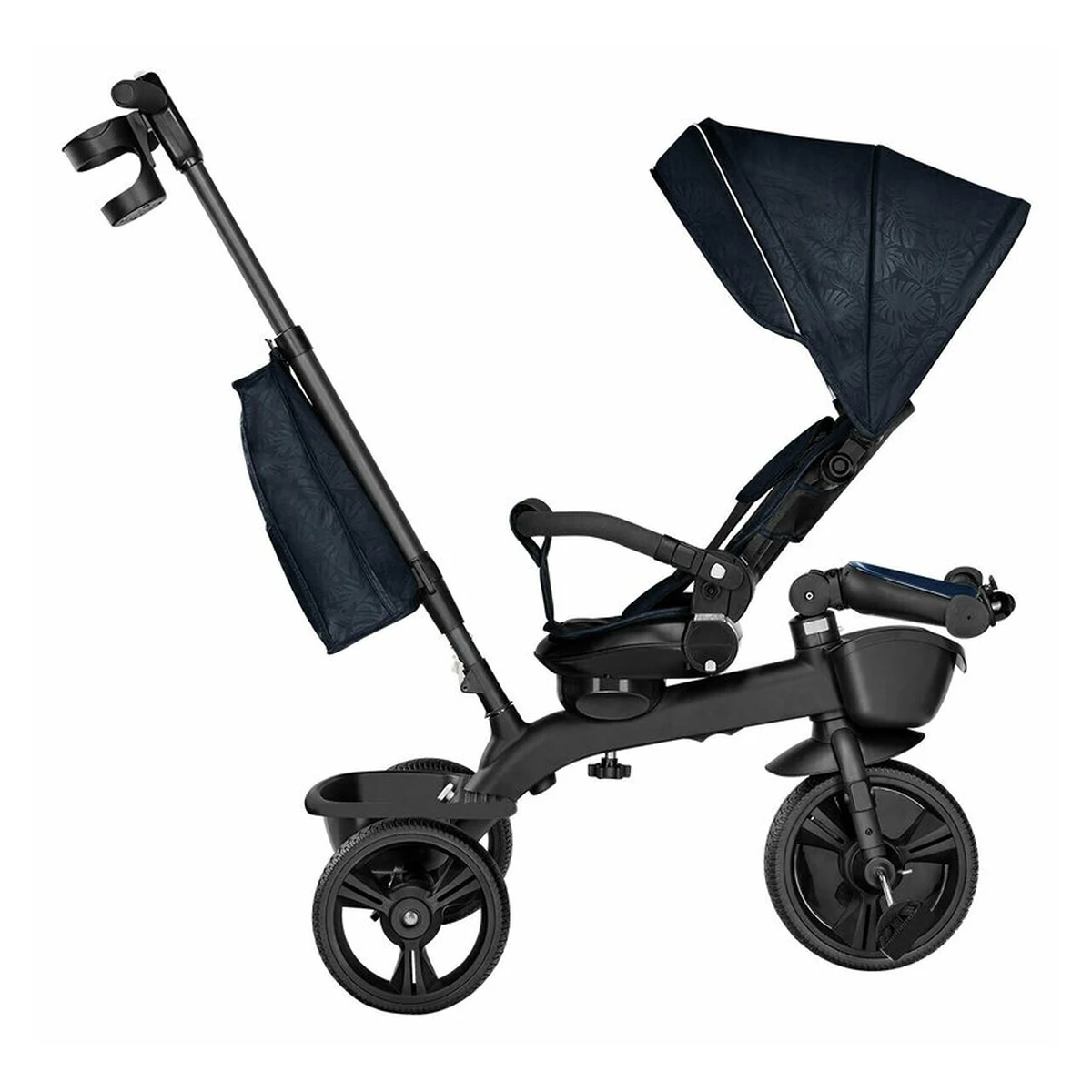 Lionelo - Tricicleta Kori, Cu suport de picioare, Control al directiei, Scaun reversibil, Rotire 360 grade, Pliabila, Conform cu standardul european de securitate EN71, Blue Navy [15]