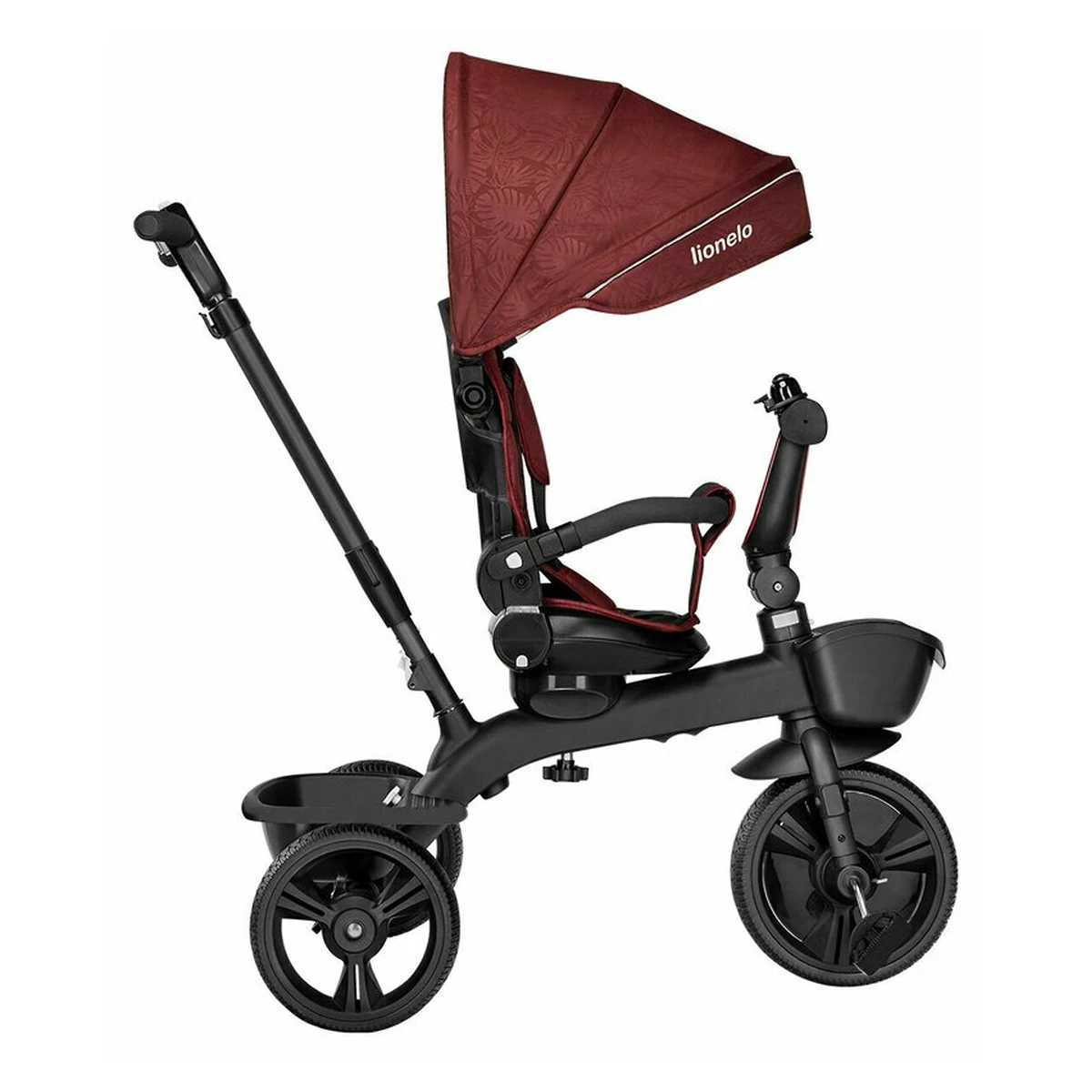 Lionelo - Tricicleta Kori, Cu suport de picioare, Control al directiei, Scaun reversibil, Rotire 360 grade, Pliabila, Conform cu standardul europeane de securitate EN71, Red Burgundy [17]