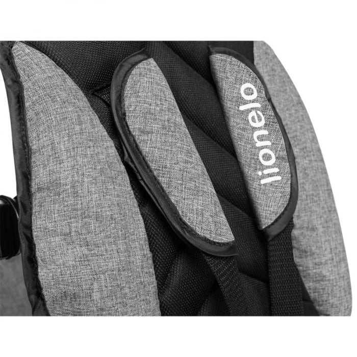 Lionelo - Tricicleta Tris, Mecanism de pedalare libera, Suport picioare, Control al directiei, Scaun reversibil, Rotire 360 grade, Pliabila, Conform cu standardul europeane de securitate EN71, Gri [20]