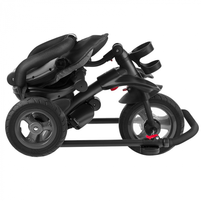 Lionelo - Tricicleta Tris, Mecanism de pedalare libera, Suport picioare, Control al directiei, Scaun reversibil, Rotire 360 grade, Pliabila, Conform cu standardul europeane de securitate EN71, Gri [12]
