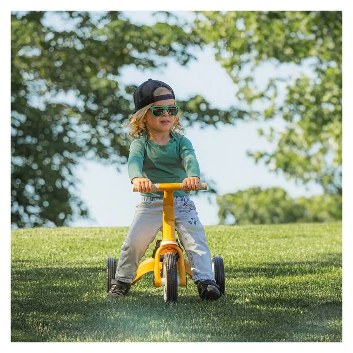 Tricicleta, Petite&Mars, Turbo, 5 in 1, Multifunctionala, Vehicul de impins, Bicicleta cu/fara pedale, Cu maner de ghidaj, Detasabil, Roti din cauciuc, Pana la 25 kg, 1.5-5 ani, Ocean Blue [28]