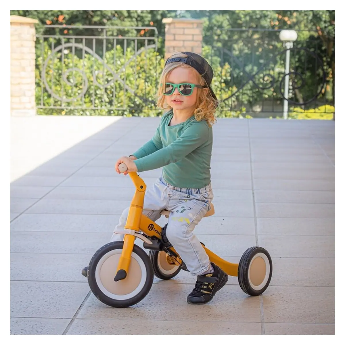 Tricicleta, Petite&Mars, Turbo, 5 in 1, Multifunctionala, Vehicul de impins, Bicicleta cu/fara pedale, Cu maner de ghidaj, Detasabil, Roti din cauciuc, Pana la 25 kg, 1.5-5 ani, Ocean Blue [24]