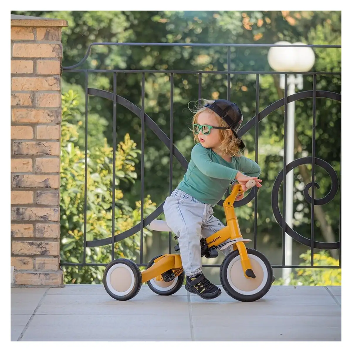 Tricicleta, Petite&Mars, Turbo, 5 in 1, Multifunctionala, Vehicul de impins, Bicicleta cu/fara pedale, Cu maner de ghidaj, Detasabil, Roti din cauciuc, Pana la 25 kg, 1.5-5 ani, Ocean Blue [29]