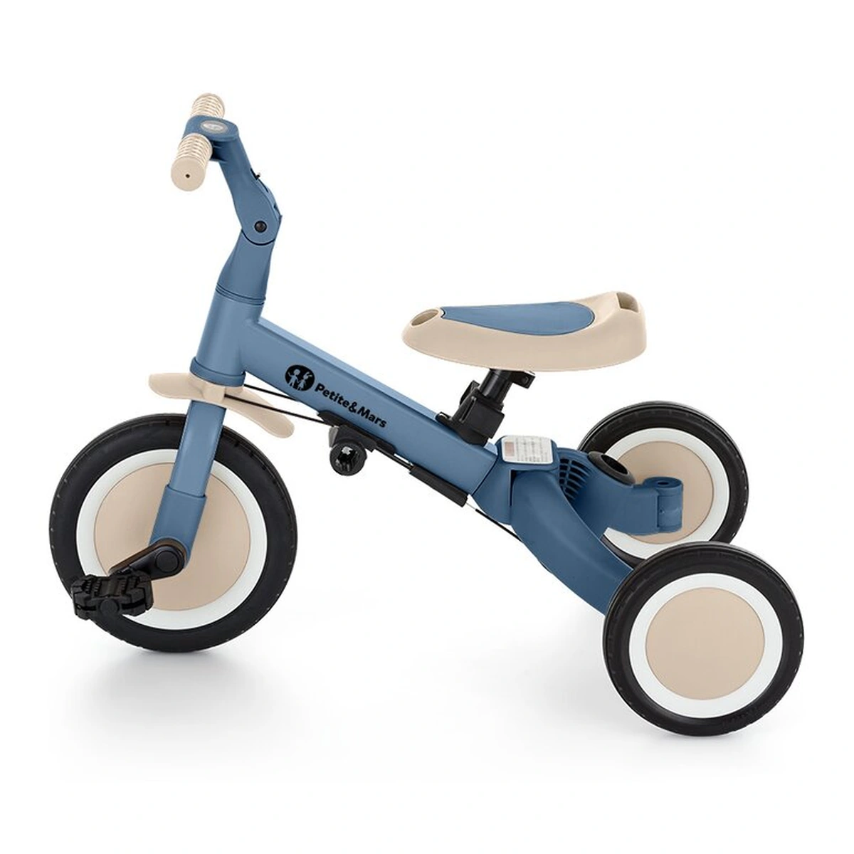 Tricicleta, Petite&Mars, Turbo, 5 in 1, Multifunctionala, Vehicul de impins, Bicicleta cu/fara pedale, Cu maner de ghidaj, Detasabil, Roti din cauciuc, Pana la 25 kg, 1.5-5 ani, Ocean Blue [7]