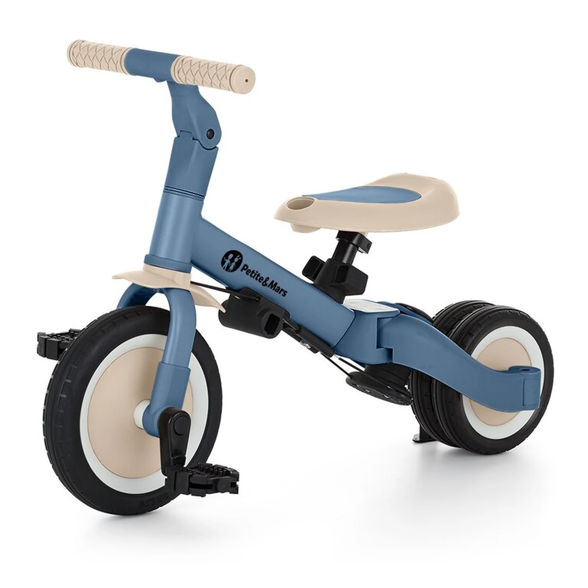 Tricicleta, Petite&Mars, Turbo, 5 in 1, Multifunctionala, Vehicul de impins, Bicicleta cu/fara pedale, Cu maner de ghidaj, Detasabil, Roti din cauciuc, Pana la 25 kg, 1.5-5 ani, Ocean Blue [3]