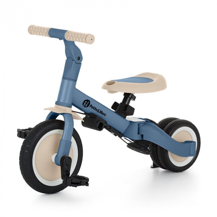 Tricicleta, Petite&Mars, Turbo, 5 in 1, Multifunctionala, Vehicul de impins, Bicicleta cu/fara pedale, Cu maner de ghidaj, Detasabil, Roti din cauciuc, Pana la 25 kg, 1.5-5 ani, Ocean Blue [3]