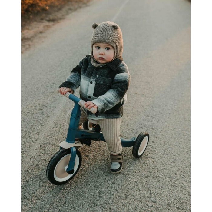Tricicleta, Petite&Mars, Turbo, 5 in 1, Multifunctionala, Vehicul de impins, Bicicleta cu/fara pedale, Cu maner de ghidaj, Detasabil, Roti din cauciuc, Pana la 25 kg, 1.5-5 ani, Ocean Blue [15]