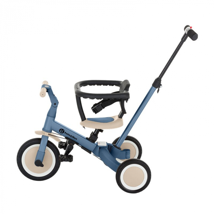 Tricicleta, Petite&Mars, Turbo, 5 in 1, Multifunctionala, Vehicul de impins, Bicicleta cu/fara pedale, Cu maner de ghidaj, Detasabil, Roti din cauciuc, Pana la 25 kg, 1.5-5 ani, Ocean Blue [2]