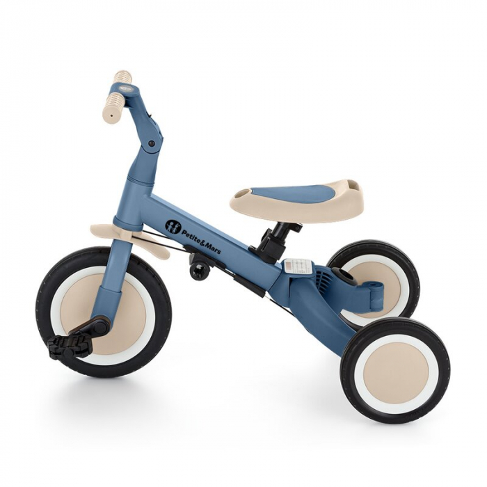 Tricicleta, Petite&Mars, Turbo, 5 in 1, Multifunctionala, Vehicul de impins, Bicicleta cu/fara pedale, Cu maner de ghidaj, Detasabil, Roti din cauciuc, Pana la 25 kg, 1.5-5 ani, Ocean Blue [7]