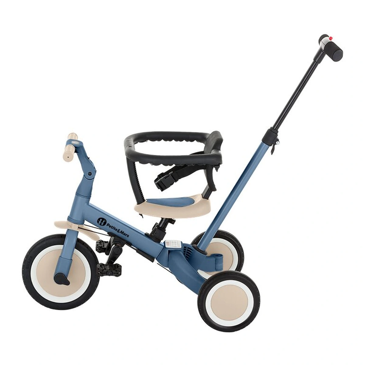 Tricicleta, Petite&Mars, Turbo, 5 in 1, Multifunctionala, Vehicul de impins, Bicicleta cu/fara pedale, Cu maner de ghidaj, Detasabil, Roti din cauciuc, Pana la 25 kg, 1.5-5 ani, Ocean Blue [2]
