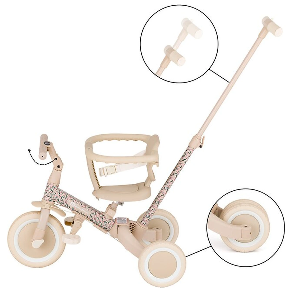 Tricicleta, Petite&Mars, Turbo, Editie limitata, 5 in 1, Multifunctionala, Vehicul de impins, Bicicleta cu/fara pedale, [12]