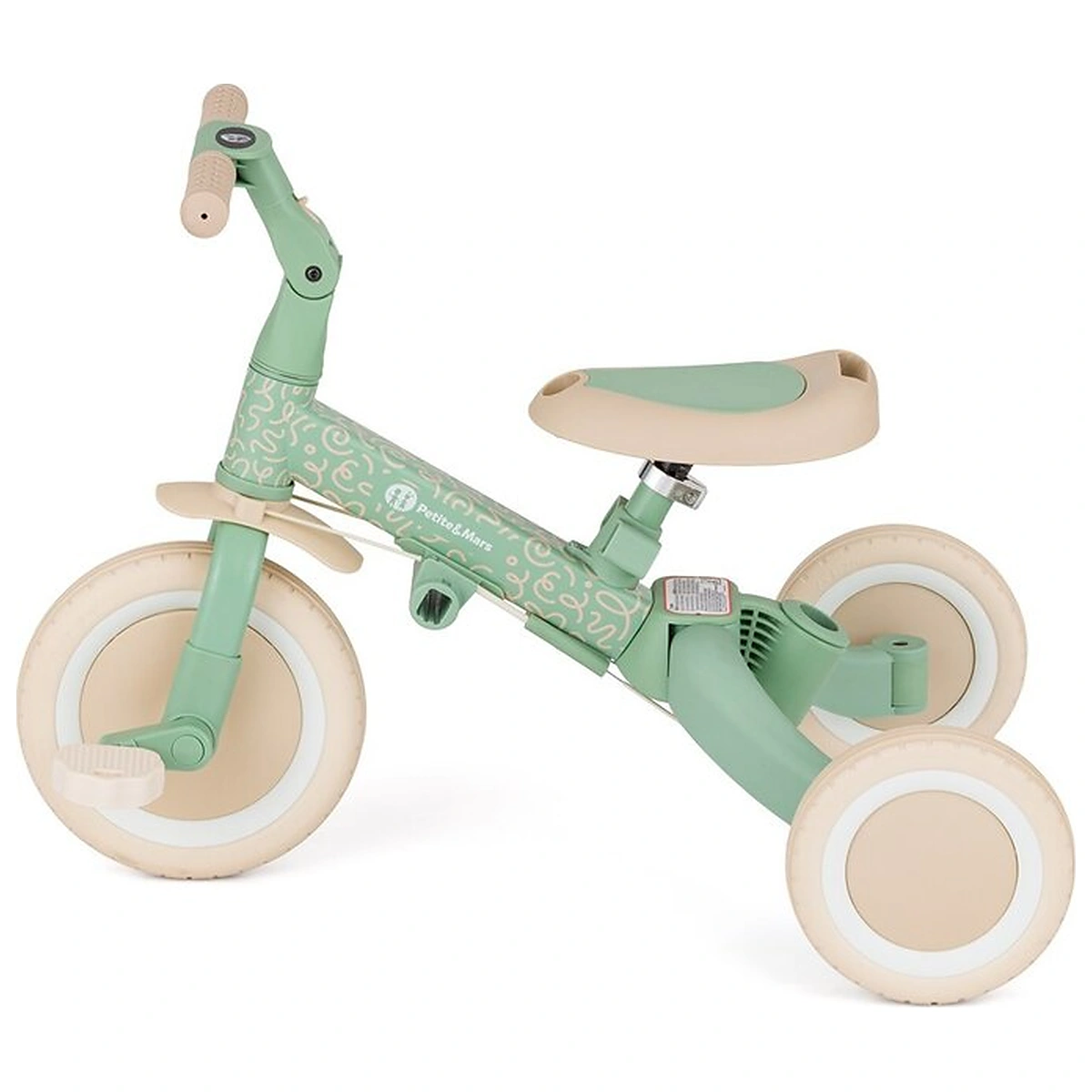 Tricicleta, Petite&Mars, Turbo, Editie limitata, 5 in 1, Multifunctionala, Vehicul de impins, Bicicleta cu/fara pedale, [7]