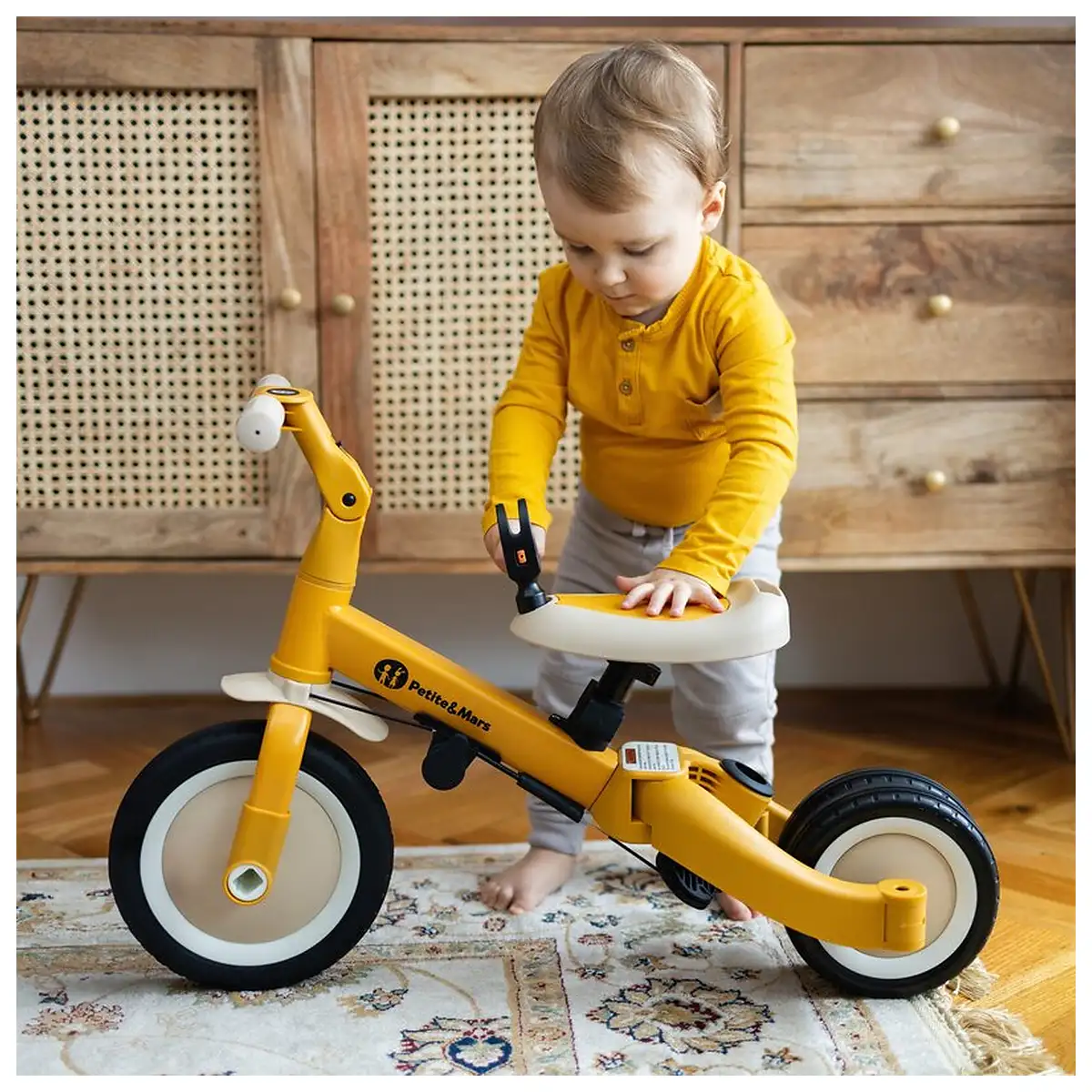 Tricicleta, Petite&Mars, Turbo, Editie limitata, 5 in 1, Multifunctionala, Vehicul de impins, Bicicleta cu/fara pedale, [19]