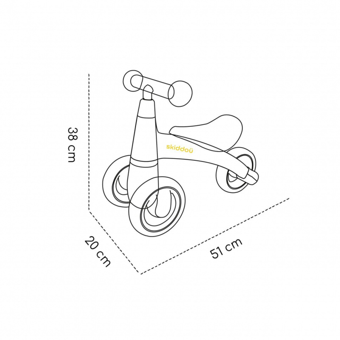Tricicleta Skiddou Berit Ride-On, Evening Shadow, Gri [12]