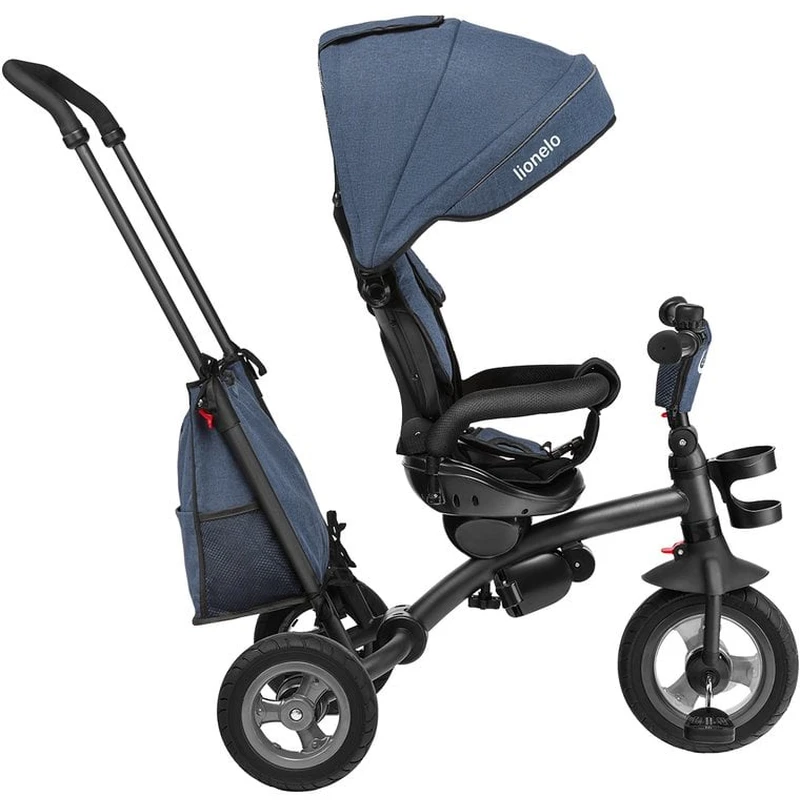 Lionelo - Tricicleta Tris, Mecanism de pedalare libera, Suport picioare, Control al directiei, Scaun reversibil, Rotire 360 grade, Pliabila, Conform cu standardul europeane de securitate EN71, Albastr [5]