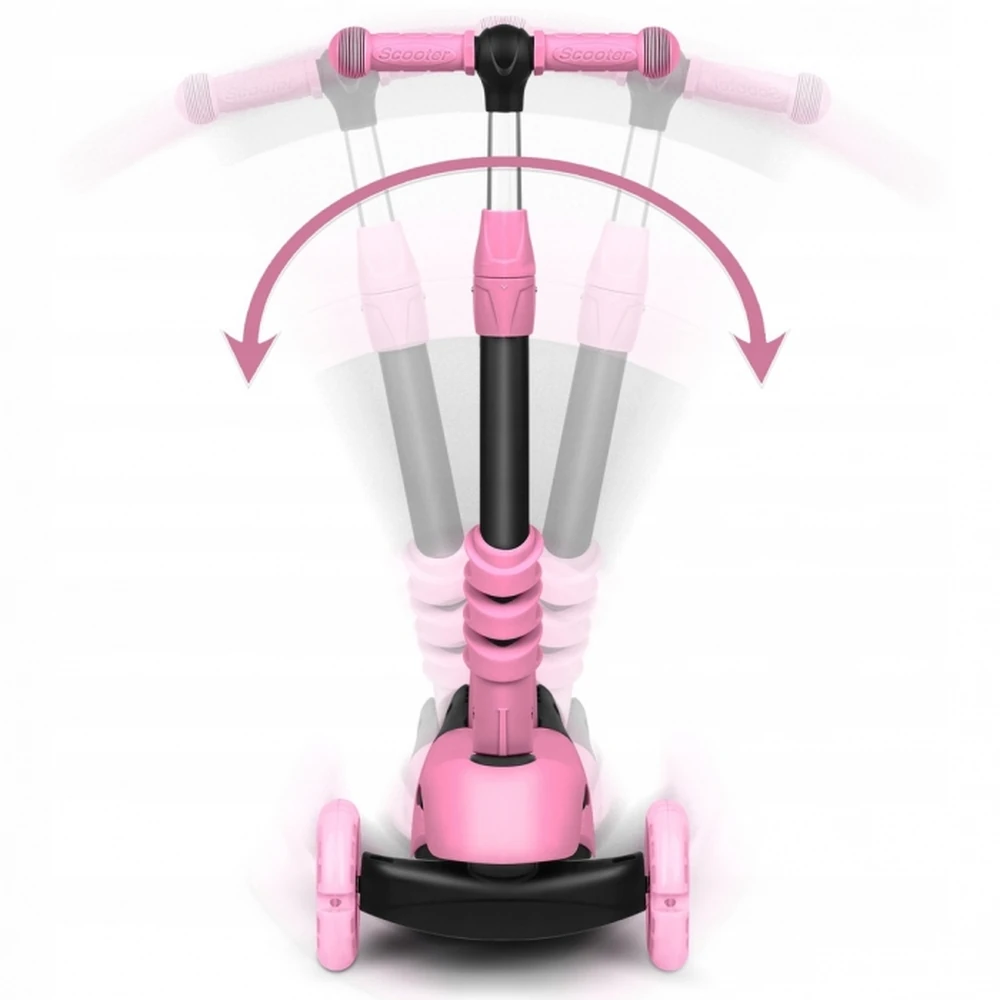 Trotineta 3 in 1 copii Ricokids Todi – Roz, roti LED  Meta descriere: [4]