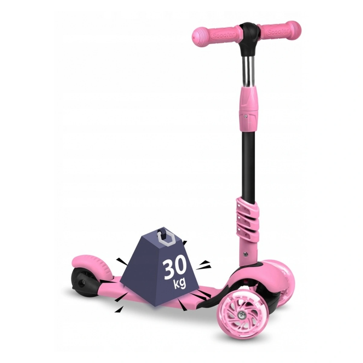 Trotineta 3 in 1 copii Ricokids Todi – Roz, roti LED  Meta descriere: [4]